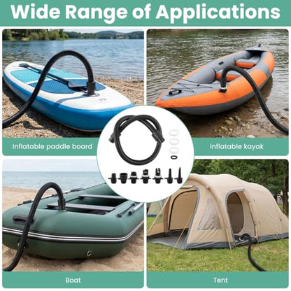 Paddle Board Pump Adapter Set Universal Sup-Air Pump Adaptor Hose with 7 Air Valve Nozzles, Paddle Board Accessories for Most SUP-Electric Air-Pump