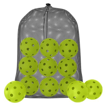 Great Call Athletics | Indoor Pickleballs USA Pickleball Approved Official 26 Hole Balls Sports Tournament Pack Free Mesh Bag - color: Green, style: 12 Pack