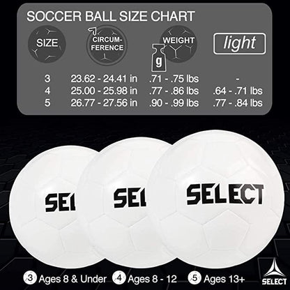 SELECT Club Soccer Ball - color: White/Black V22 - 12-Ball Pack, size: 4