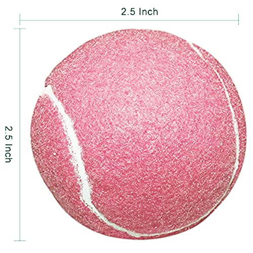 URBEST Advanced Tennis Ball 20 Packs, Training Tennis Balls Practice Balls for Novice Player, Pet Dog Playing Balls with Mesh Carry Bag for Beginner Training Ball - color: Light Pink