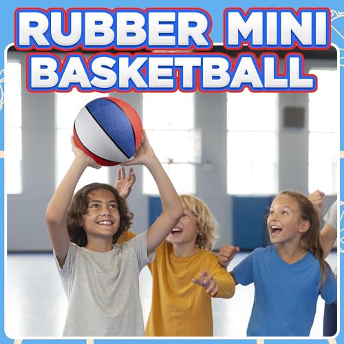 Bedwina Mini Rubber Basketball Balls for Kids - (Pack of 12) 7 Inch, Size 3 - Pool Basketball Hoop Set, Outdoor & Indoor Small Hoops Carnivals, Game Prizes - style: 12-pcs