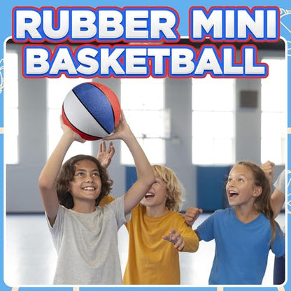 Bedwina Mini Rubber Basketball Balls for Kids - (Pack of 12) 7 Inch, Size 3 - Pool Basketball Hoop Set, Outdoor & Indoor Small Hoops Carnivals, Game Prizes - style: 12-pcs