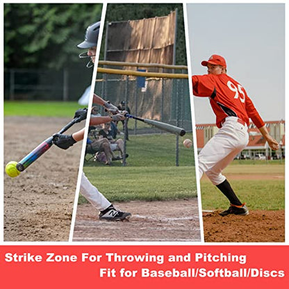 Strike Zone Target for Baseball Softball net, Throwing Pitching Hitting Batting Catching Practice Target, Pitcher Accuracy Training Aids