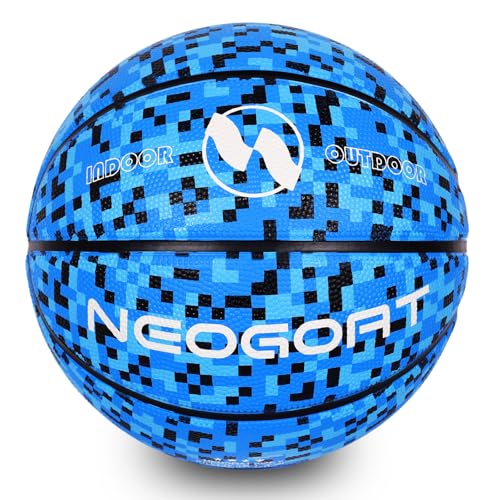 Kids Toddler Youth Size 3/4/5 Basketball 22/25.5/27.5",Durable High-Bounce Thickened Rubber Youth 25.5/27.5" Basketball Size 3/4/5 for in & Outdoor Play, for Boys & Girls Gifts(Deflated) - color: Blue Mosaic-Thickened Rubber-Without Pump, size: Size 5 Kid