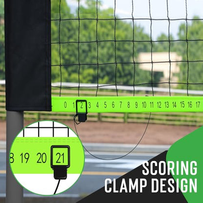 Outdoor Baminton Net Set for Backyard, Beach, Family Games with 20 * 3ft Anti-sag Net, 4 Aluminum Badminton Rackets, 3 Shuttlecocks, Carring Bag - Easy Set Up & Portable - color: Black