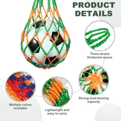 uxcell Basketball Net Bags, Nylon Soccer Ball Holder Portable Multifunctional Single Ball Mesh Net Bag for Storage Basketball Soccer Rugby Balls - color: Yellow/Green