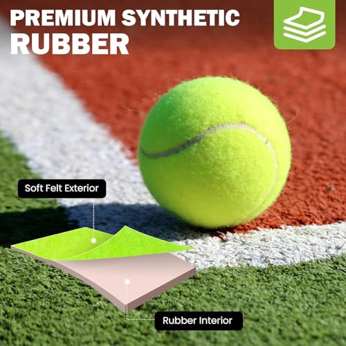 FURWEY Tennis Balls, 12/24/36/80 Pack Bulk Tennis Balls Pressureless Tennis Ball, Come with Mesh Bag for Easy Transport,Pet Dog Playing Balls, Good for Beginner Training Ball - size: 12P