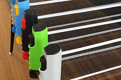 Portable Retractable Table Tennis Nets Adjustable Ping Pong Net Post Set Replacement Fit for Any Table Anywhere, Indoor & Outdoor Accessories (Grey+Blue)