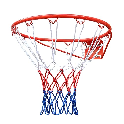 Basketball Rim Goal 18 ", Replacement Basketball Rim Goal Hoop Net for Indoor Outdoor - color: red