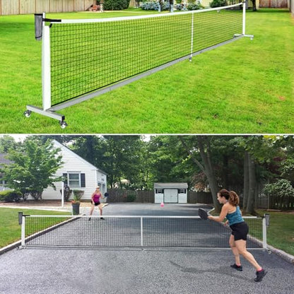 Pro Pickleball Net Portable with Wheels – 22ft Heavy Duty Pickleball Net System with Sturdy Aluminum Frame for Outdoor & Indoor – Nylon Net & Carrying Bag for Pickleball, Tennis, Badminton - style: Movable-Portable