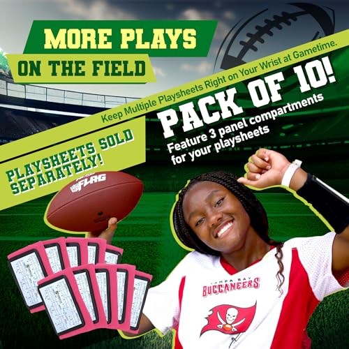 Football Play Wristbands - Youth Quarterback Gear - Wristband Playbook for Football and Softball Signs - color: Pink