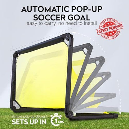 Soccer Goal Set up in 1 Sec - Auto Pop Up, Portable & Lightweight, 36 × 24 Collapsible Folding Soccer Nets for Kids and Youth Outdoor Soccer Ball Training Equipment Goals