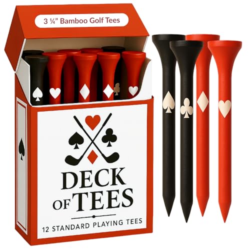 Funny Golf Tees | Golf Accessories for Men | Top Golf Gifts for Men & Unique Golf Gifts for Golfers | Premium Golf Stuff & Golf Bag Accessories | Wooden Bamboo Tees - color: Deck of Tees