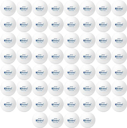 KEVENZ 3 Star Ping Pong Balls, 40+mm Advanced Table Tennis Ball, Bulk Outdoor Ping Pong Balls (Orange, White) - color: White, 60-Pack