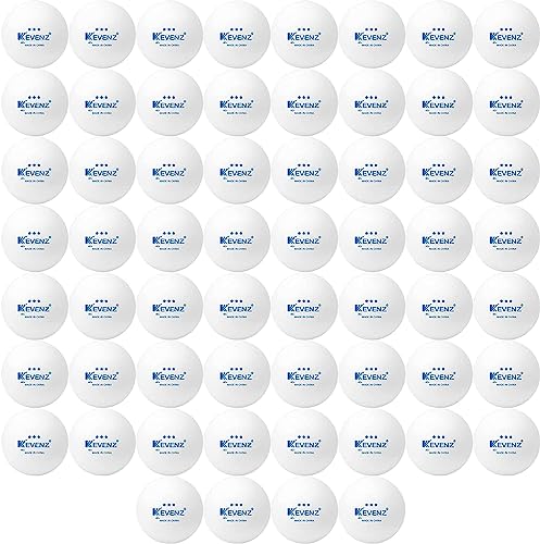 KEVENZ 3 Star Ping Pong Balls, 40+mm Advanced Table Tennis Ball, Bulk Outdoor Ping Pong Balls (Orange, White) - color: White, 60-Pack