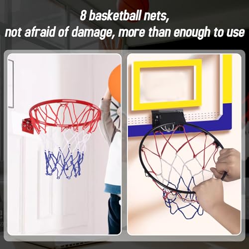 8 Pcs Mini Basketball Nets Replacement for 8"-10.25" Basketball Rims with 10 Loops, Nylon Small Basketball Hoop Net Outdoor Indoor Basketball Net for Kids