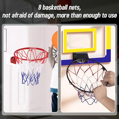 8 Pcs Mini Basketball Nets Replacement for 8"-10.25" Basketball Rims with 10 Loops, Nylon Small Basketball Hoop Net Outdoor Indoor Basketball Net for Kids