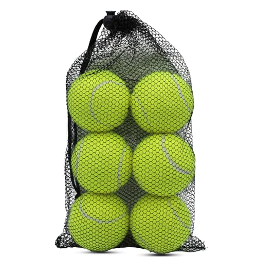 SHYUJAJIE Tennis Balls, 6 Pack Training Tennis Balls,High Elasticity Practice Balls for Beginner, Playing Balls for Dogs - color: Yellow