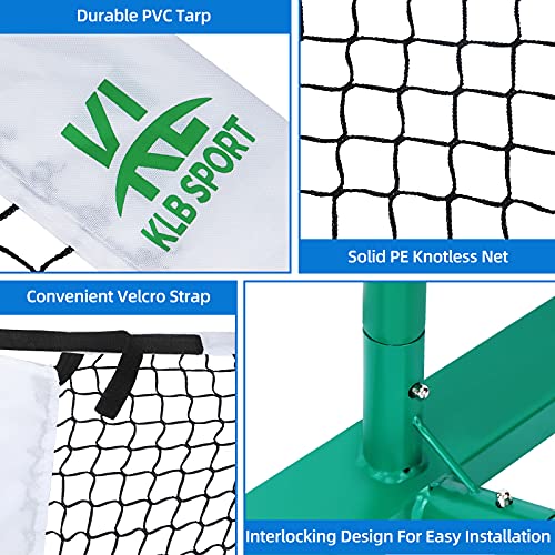 Portable Pickleball Net System Regulation Size Net Set 22FT for Indoor and Outdoor, Designed for All Weather Conditions with Steady Metal Frame, Strong PE Net and 600D Carrying Bag