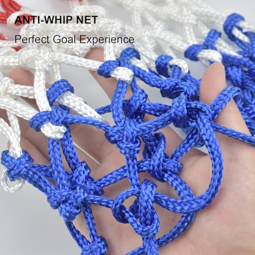 Basketball Net, Upgraded Thickening Heavy Duty Basketball Net, Rainproof Sunscreen for All-Weather, Never Fade -12 Loops