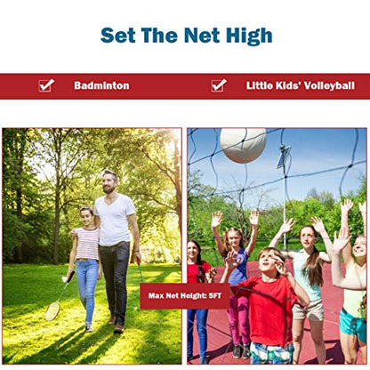 DORTALA Portable Badminton Net 10FT, Freesting Soccer, Volleyball, Pickleball, Tennis Net, Adjustable Height, Easy Setup Badminton Net for Indoor Outdoor Court Beach Backyard