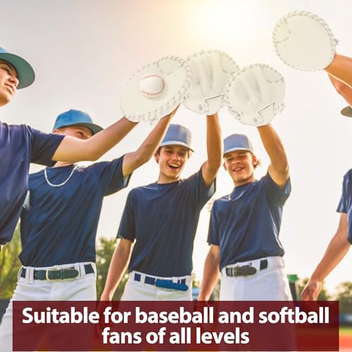 VioraWhite 2 Pack Pancake Baseball and Softball Training Glove - Flat & Soft Premium PVC Fielding Gear for Right-Hand Throw, Great Choice for Teens