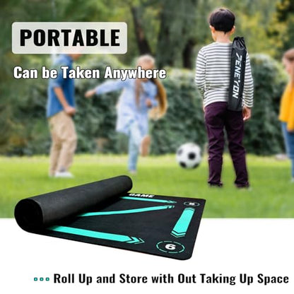 Soccer Training Equipment,Soccer Training Mat Improve Strength,Agility and Coordination,Anti-Slip Silent Absorption Soccer Footwork Training Mat,Soccer Trainer for Indoor/Outdoor Drills - style: Training Set 35*23 IN