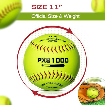 WinnerWhy 18 Pcs Sports Practice Softballs Leather Covered Training Ball Slow Pitch Softball Balls for Games, Practice and Training