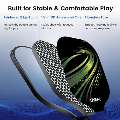 Pickleball Paddles Set of 2, Fiberglass Pickleball Set with Pickleball Rackets 2 Pack, 4 Indoor Outdoor Balls and Carry Bag, Pickle Ball Set for Beginners, Families, Men Women & Intermediate Players - style: B&W-2