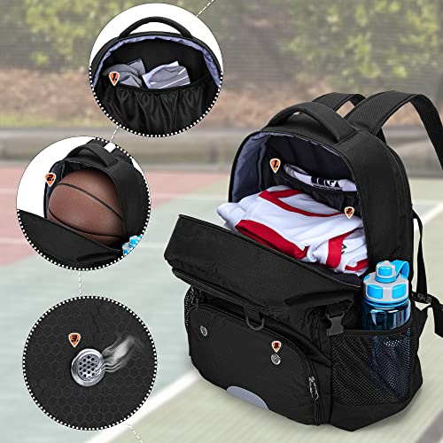 Basketball Bag, Soccer Backpack with Ball Compartment & Shoe Compartment for Basketball, Soccer, Volleyball Sports