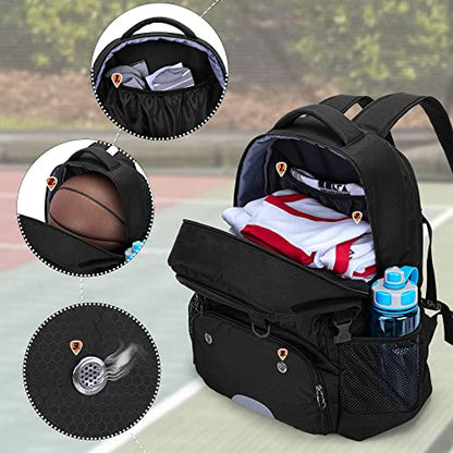 Basketball Bag, Soccer Backpack with Ball Compartment & Shoe Compartment for Basketball, Soccer, Volleyball Sports