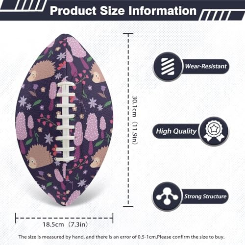 SYtrade Recreational Football Game Footballs PU Composite Leather Footballs for Training Indoor Outdoor - color: Hedgehog Flower Purple