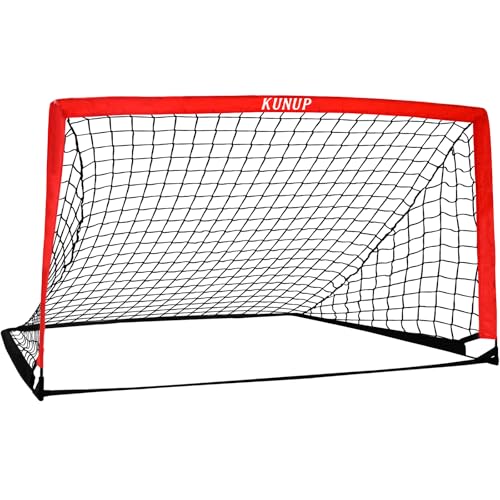 5×3 6x4 9x5 FT Portable Kids Soccer Goal for Backyard, Foldable Soccer Practice Net with Carrying Bag for Toddler Youth Adult Pop Up Soccer Training Equipment Indoor and Outdoor Sports Game - color: Red, style: 6x4FT