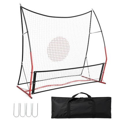 GAOMON Soccer Rebounder, 2-in-1 Soccer Rebound Net Easy Setup, 6'x4.6' Large Net & 6'x16 Small Bounce Back Nets, for Outdoor Soccer Practice Team Volley Passing Solo Training