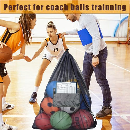 Extra Large Mesh Ball Bag,Drawstring Bags Sports Soccer Ball Bag Holding Basketball, Volleyball, Baseball, Swimming Gear