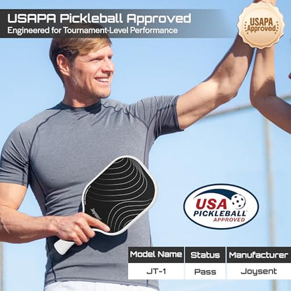 Pickleball Paddles Set, USAPA Approved Carbon Fiber Pickleball Set of 2 with Beginner Pickleball Rackets, Indoor Outdoor Pickle Balls for Adults Men Women, JT-1 - color: White
