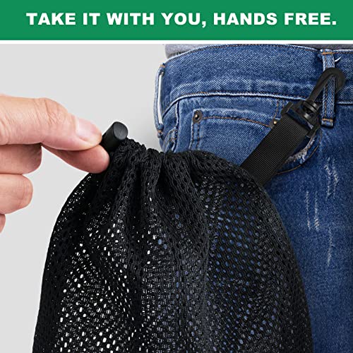 10 PCS With Clips Mesh Drawstring Bags, Portable Nylon Storage Bags for toy,Sports Storage,Outdoor activities etc. (15.7x19.7in) - size: 15.7x19.7in