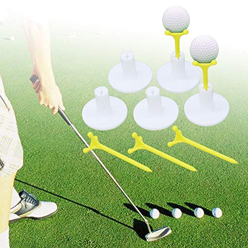 Golf Rubber Tee Holder Set for Golf Driving Range Tee Practice Tool Pack of 5 - color: White
