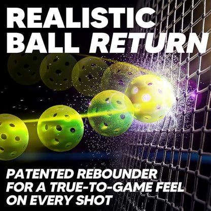 Pickleball Rebound Net Training Equipment Aid, Adjustable Angle & Easy Setup - Perfect Your Forehands Backhands Dinks Volleys Accuracy Coordination Kitchen Control