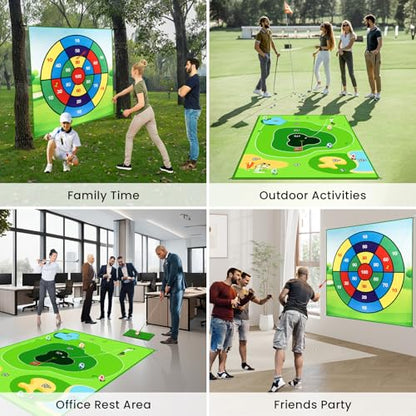 LYDARZ Battle Golf Game Chipping Practice Mat, Perfect for Chipping and Swing Training, Backyard Games Golf Hitting Mat, Ideal for Golf Parties and Fun Activities - size: Target Disk Pattern: 4A