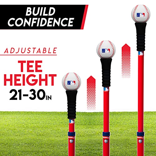 Franklin Sports MLB Adjust-A-Hit T-Ball Set Blue/Red, 5-18 Years Includes Tee, Ball, & Bat