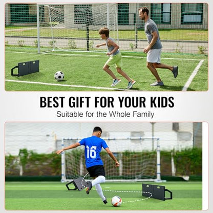 VEVOR Soccer Rebounder Board, Portable Soccer Wall with 2 Angles Rebound, Foldable HDPE Kickback Rebound Board, Soccer Training Equipment for Kids and Adults, Passing & Shooting Practice - size: 45"X13"
