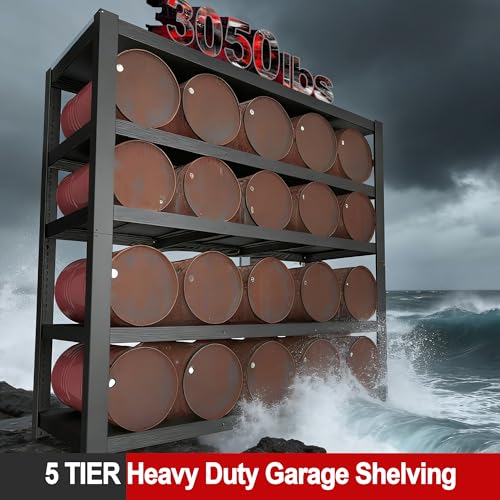 84" H Garage Shelving,Storage Shelves 3050LBS Heavy Duty Storage Shelves,Adjustable Metal Shelving,for Garage,Warehouse,Basement,Pantry 84" H x 55" W x 24" D - size: 84.1x55.1x24.1