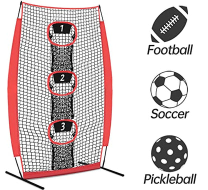Gagalileo Football Throwing Net: Practice Accuracy Youth Trainer Quarterback Outdoor Backyard Players with Durable Fiberglass Poles Polyester Mesh