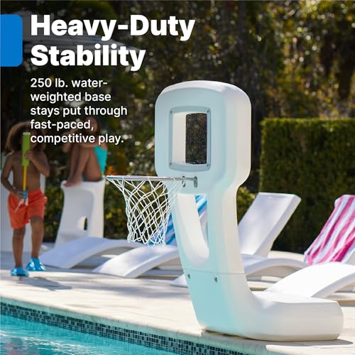 Step2 Vero Pool Basketball Hoop, Outdoor/Indoor Waterproof Patio Furniture, Made of Durable Plastic, 4.5 Feet, White