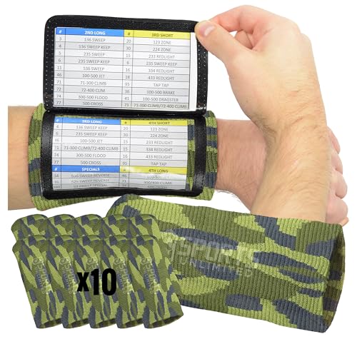 Sports Unlimited Adult Triple Wrist Coach, Football Wristbands for Plays, Baseball Wristbands, QB Arm Bands - color: Camo, size: 10 Pack