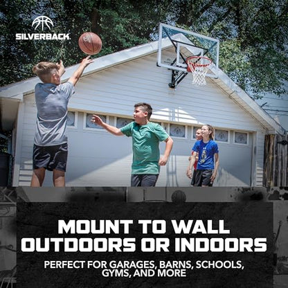 Silverback NXT 54" Wall Mounted Basketball Hoop, Indoor / Outdoor Basketball Hoop with QuickPlay Design - color: Blue-Black