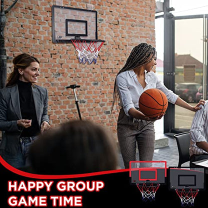 Sosation 2 Pcs Mini Basketball Hoop with 4 Basketball, Sticky Hook, Pump, Indoor No Drilling Basket Ball Hoop Decompress Game for Kid Adult Back to School Gift - style: Classic Style