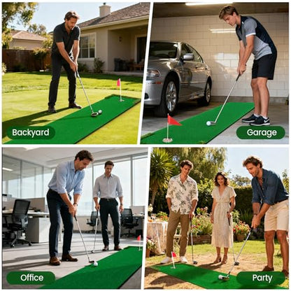 Putting Green Golf Putting Mat Non-Slip Professional Practice Trainning Mat for Indoor Outdoor - style: Putting Green-turf ball stop strip