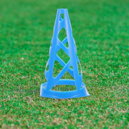 TOYANDONA Multi-Function Basketball Training Cones Set, 23cm Blue Hollow Plastic Agility Markers for Soccer and Football Practice, Sports Field Training Equipment for Drills and Coaching
